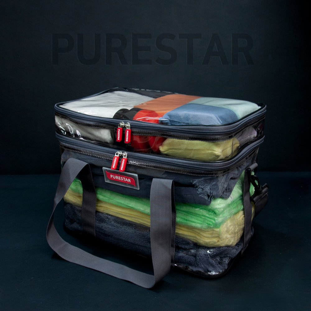 Bolso Organizador de Microfibra Negro Transparente