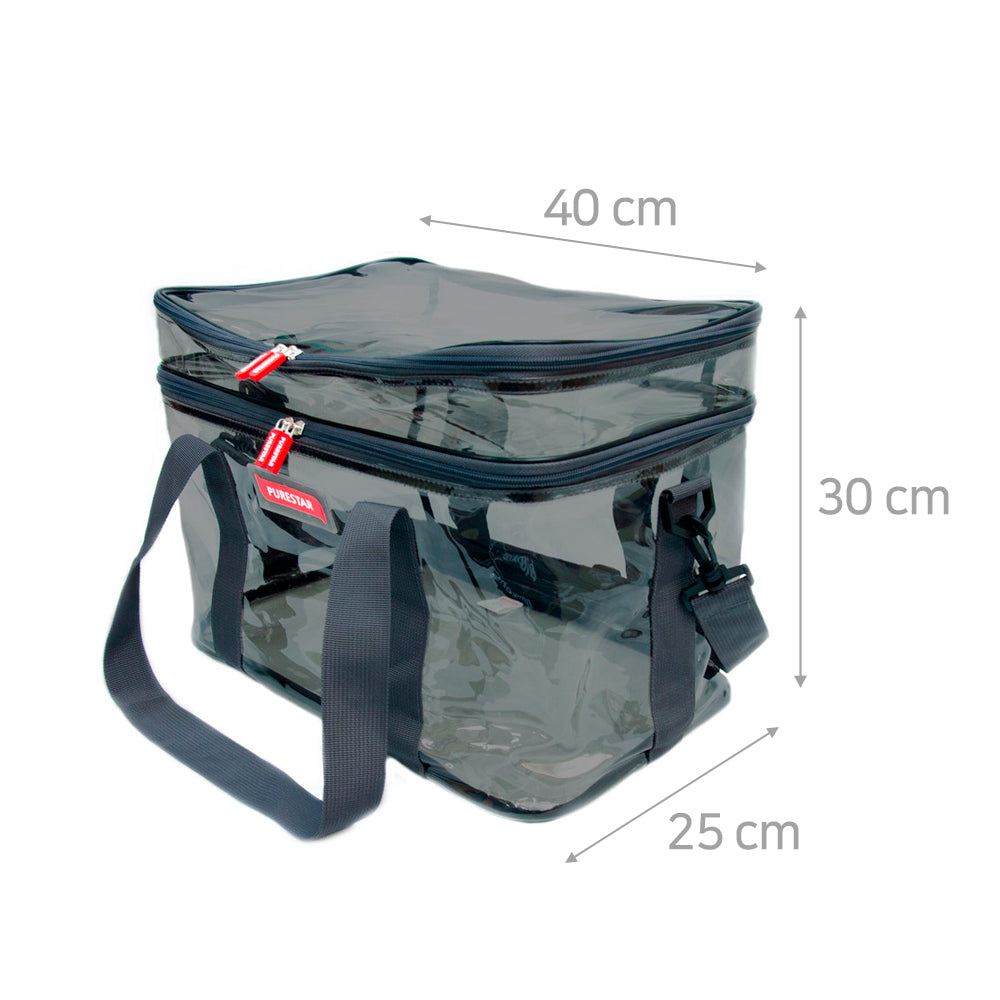 Bolso Organizador de Microfibra Negro Transparente