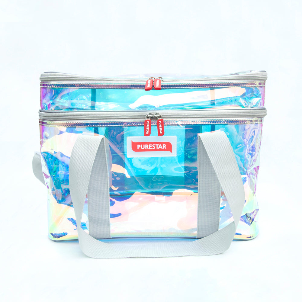 Bolso Organizador de Microfibra Holograma Transparente