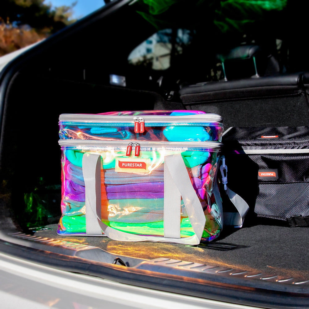 Bolso Organizador de Microfibra Holograma Transparente