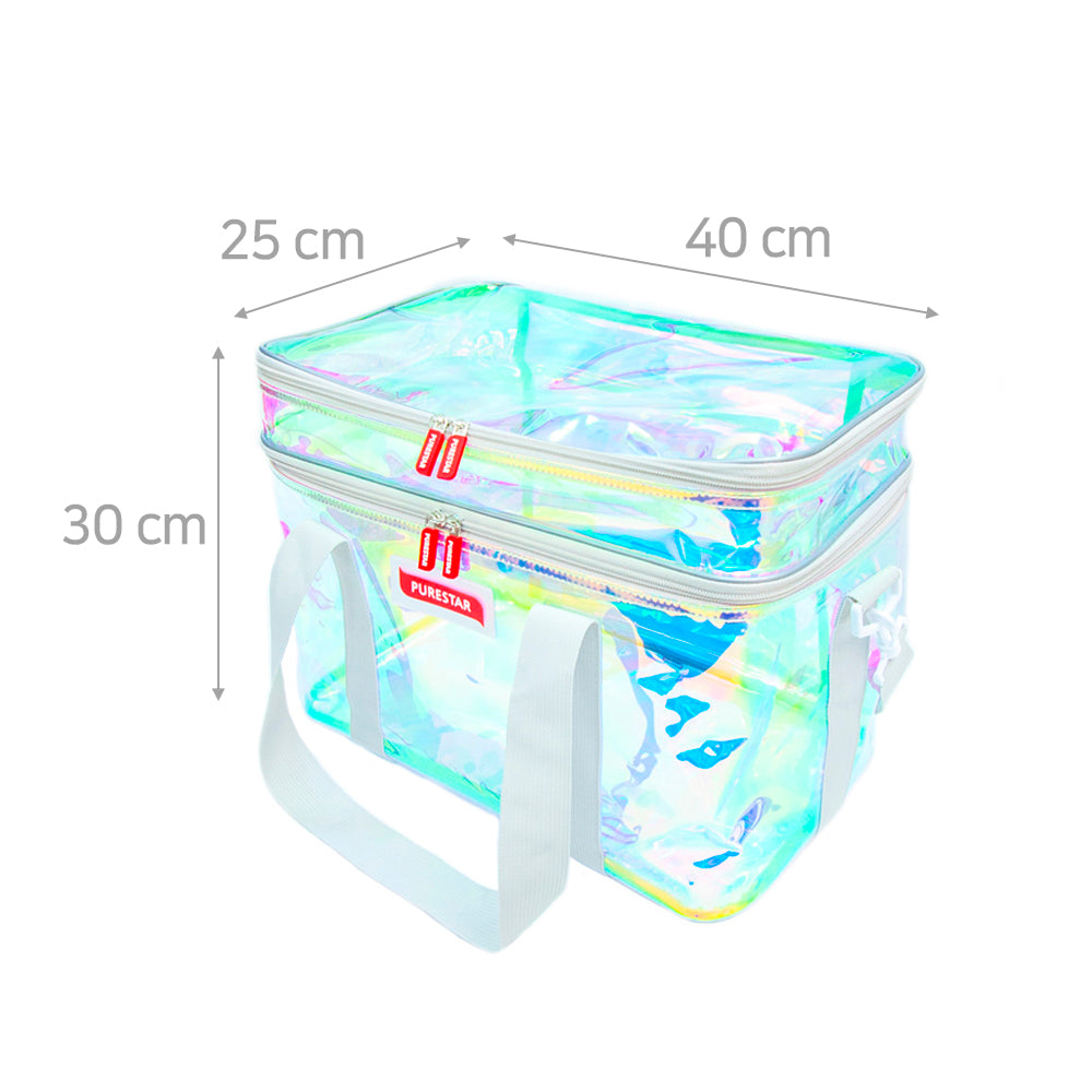 Bolso Organizador de Microfibra Holograma Transparente